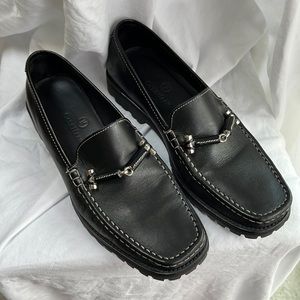 Cole Haan Chunky Black Buckle detail Leather Loafer size 8B